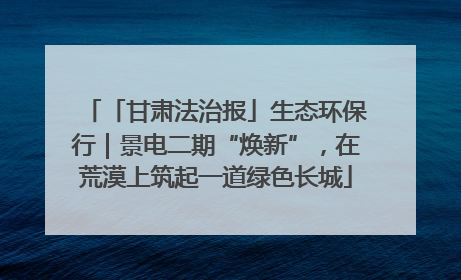 「甘肃法治报」生态环保行｜景电二期“焕新”，在荒漠上筑起一道绿色长城