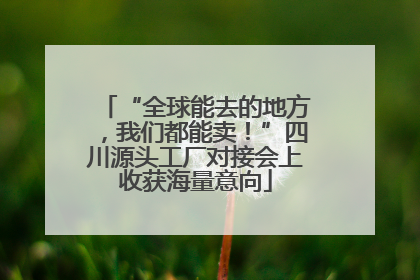 “全球能去的地方，我们都能卖！”四川源头工厂对接会上收获海量意向
