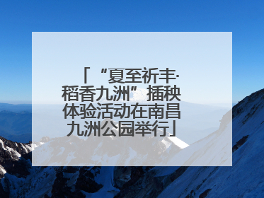 “夏至祈丰·稻香九洲”插秧体验活动在南昌九洲公园举行
