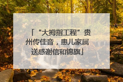 “大拇指工程”贵州传佳音，患儿家属送感谢信和锦旗