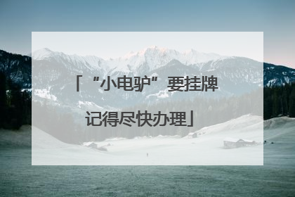 “小电驴”要挂牌 记得尽快办理