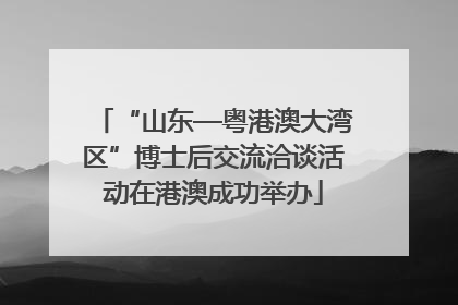 “山东—粤港澳大湾区”博士后交流洽谈活动在港澳成功举办