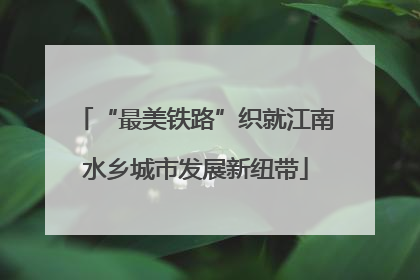 “最美铁路”织就江南水乡城市发展新纽带