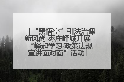 “黑悟空”引法治课新风尚 枣庄峄城开展“峄起学习·政策法规宣讲面对面”活动