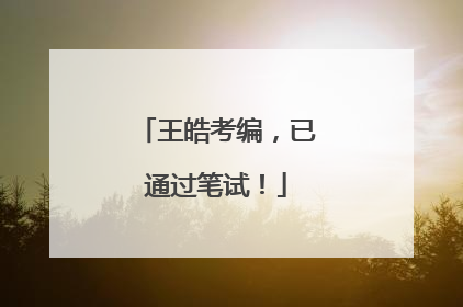 王皓考编，已通过笔试！