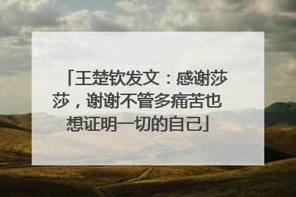 王楚钦发文：感谢莎莎，谢谢不管多痛苦也想证明一切的自己