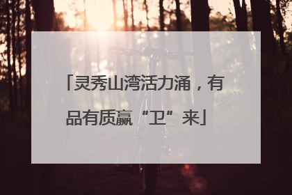 灵秀山湾活力涌，有品有质赢“卫”来