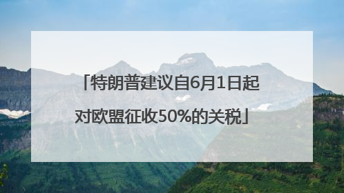 特朗普建议自6月1日起对欧盟征收50%的关税