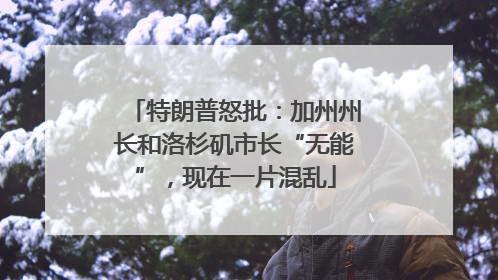 特朗普怒批：加州州长和洛杉矶市长“无能”，现在一片混乱
