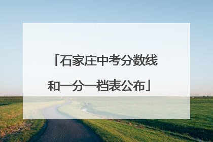 石家庄中考分数线和一分一档表公布