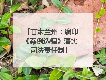 甘肃兰州：编印《案例选编》落实司法责任制