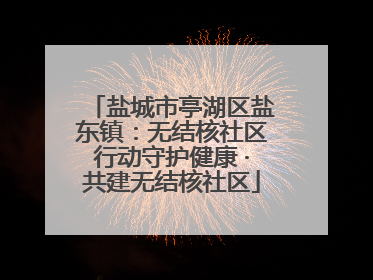 盐城市亭湖区盐东镇：无结核社区行动守护健康 ·共建无结核社区