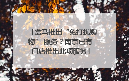 盒马推出“免打扰购物” 服务？南京已有门店推出此项服务