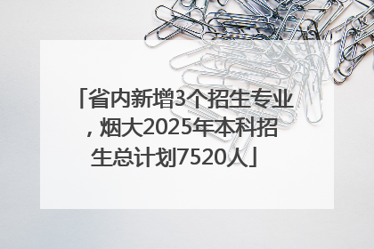 省内新增3个招生专业，烟大2025年本科招生总计划7520人