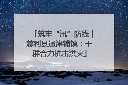 筑牢“汛”防线｜慈利县通津铺镇：干群合力抗击洪灾