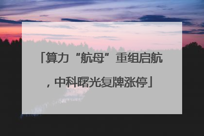 算力“航母”重组启航，中科曙光复牌涨停