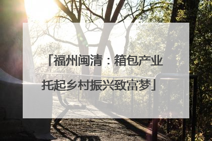 福州闽清：箱包产业托起乡村振兴致富梦