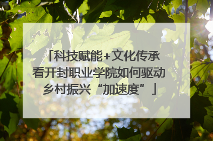 科技赋能+文化传承 看开封职业学院如何驱动乡村振兴“加速度”