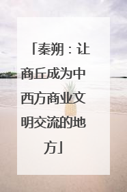 秦朔：让商丘成为中西方商业文明交流的地方