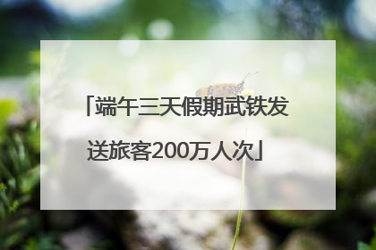 端午三天假期武铁发送旅客200万人次