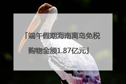 端午假期海南离岛免税购物金额1.87亿元