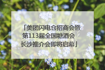 美团闪电仓招商会暨第113届全国糖酒会长沙推介会即将启幕