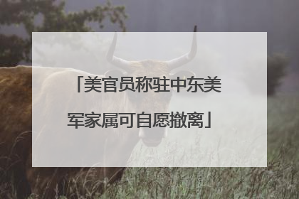 美官员称驻中东美军家属可自愿撤离