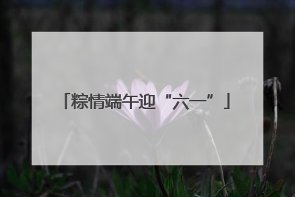 粽情端午迎“六一”