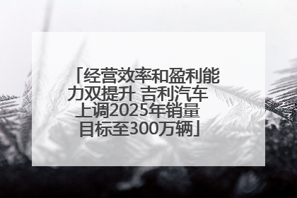 经营效率和盈利能力双提升 吉利汽车上调2025年销量目标至300万辆