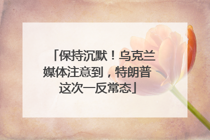 保持沉默！乌克兰媒体注意到，特朗普这次一反常态