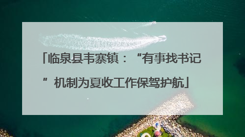 临泉县韦寨镇：“有事找书记”机制为夏收工作保驾护航