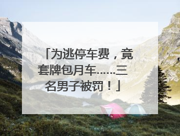 为逃停车费，竟套牌包月车……三名男子被罚！
