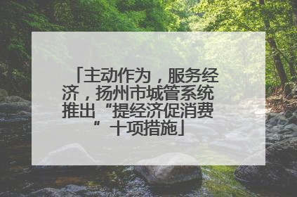 主动作为，服务经济，扬州市城管系统推出“提经济促消费”十项措施
