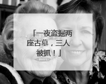 一夜盗掘两座古墓，三人被抓！