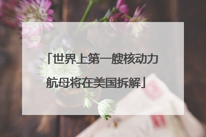 世界上第一艘核动力航母将在美国拆解
