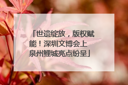 世遗绽放，版权赋能！深圳文博会上 泉州鲤城亮点纷呈