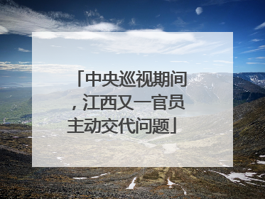 中央巡视期间，江西又一官员主动交代问题