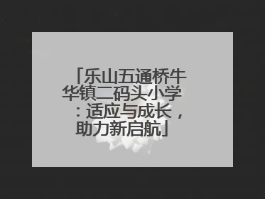 乐山五通桥牛华镇二码头小学：适应与成长，助力新启航