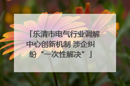 乐清市电气行业调解中心创新机制 涉企纠纷“一次性解决”