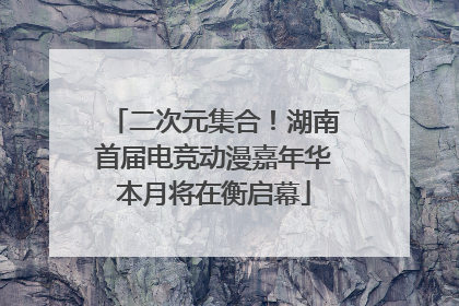二次元集合！湖南首届电竞动漫嘉年华本月将在衡启幕