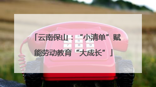 云南保山：“小清单”赋能劳动教育“大成长”