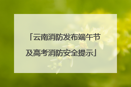 云南消防发布端午节及高考消防安全提示