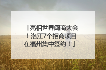 亮相世界闽商大会！洛江7个招商项目在福州集中签约！