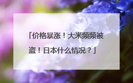 价格暴涨！大米频频被盗！日本什么情况？