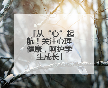 从“心”起航！关注心理健康，呵护学生成长