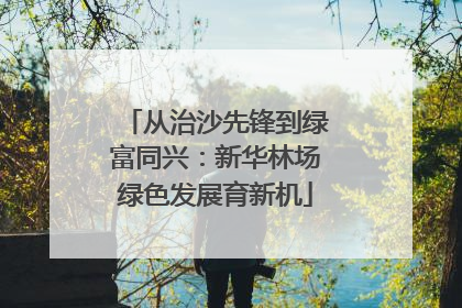 从治沙先锋到绿富同兴：新华林场绿色发展育新机