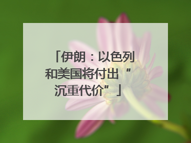 伊朗：以色列和美国将付出“沉重代价”