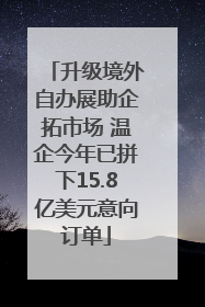 升级境外自办展助企拓市场 温企今年已拼下15.8亿美元意向订单