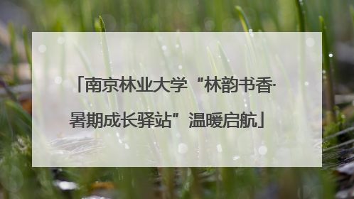 南京林业大学“林韵书香·暑期成长驿站”温暖启航