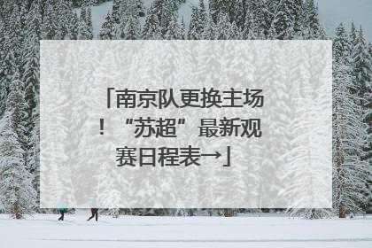 南京队更换主场！“苏超”最新观赛日程表→